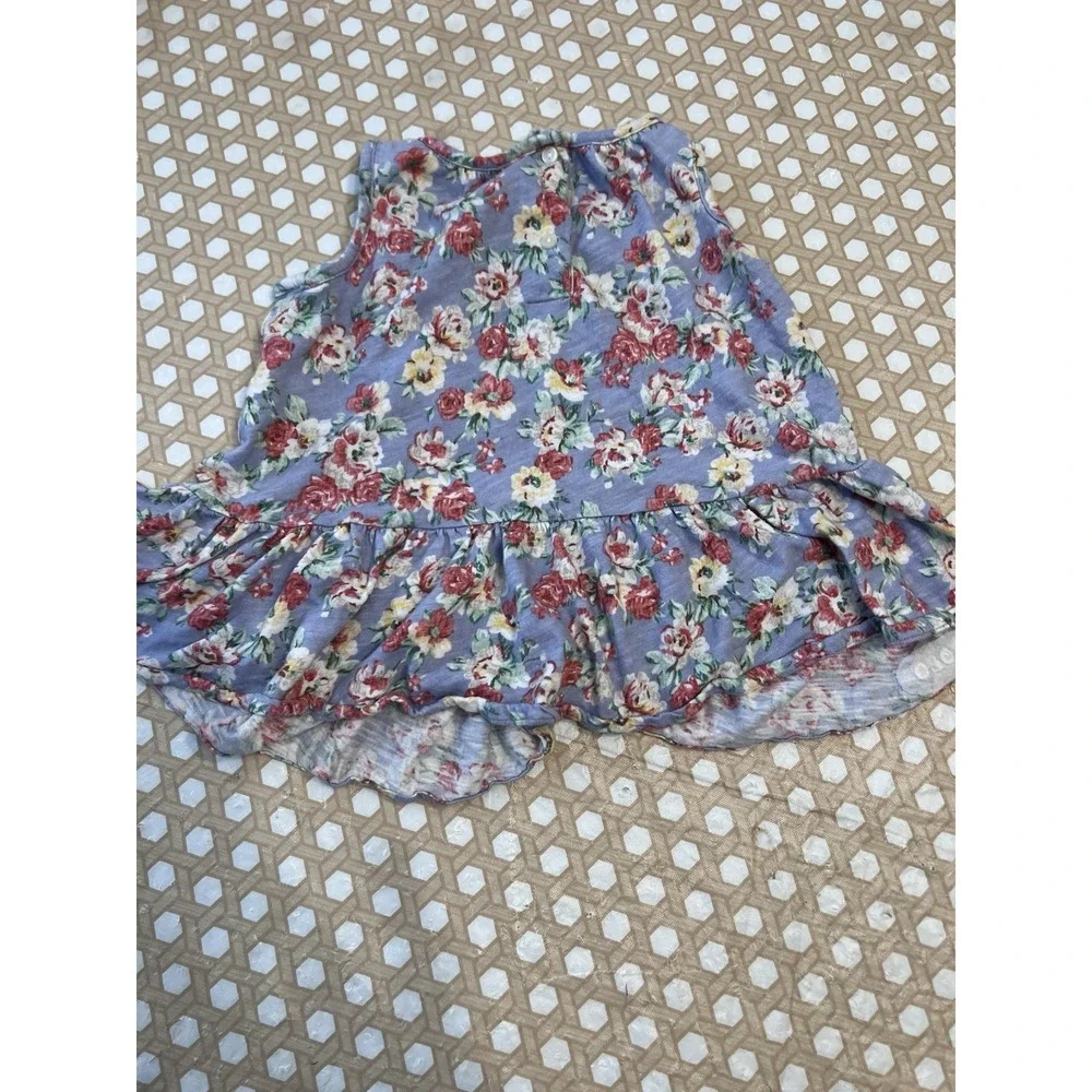 Ralph Lauren‎ Girl Sleeveless Blue Floral  Dress Size 6 months